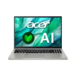 Acer Aspire Vero 16 màu xám, với màn hình 16 inch WQXGA hiển thị hình ảnh sắc nét, thể hiện thiết kế thân thiện môi trường và hiệu năng mạnh mẽ từ chip Intel Core Ultra 7.