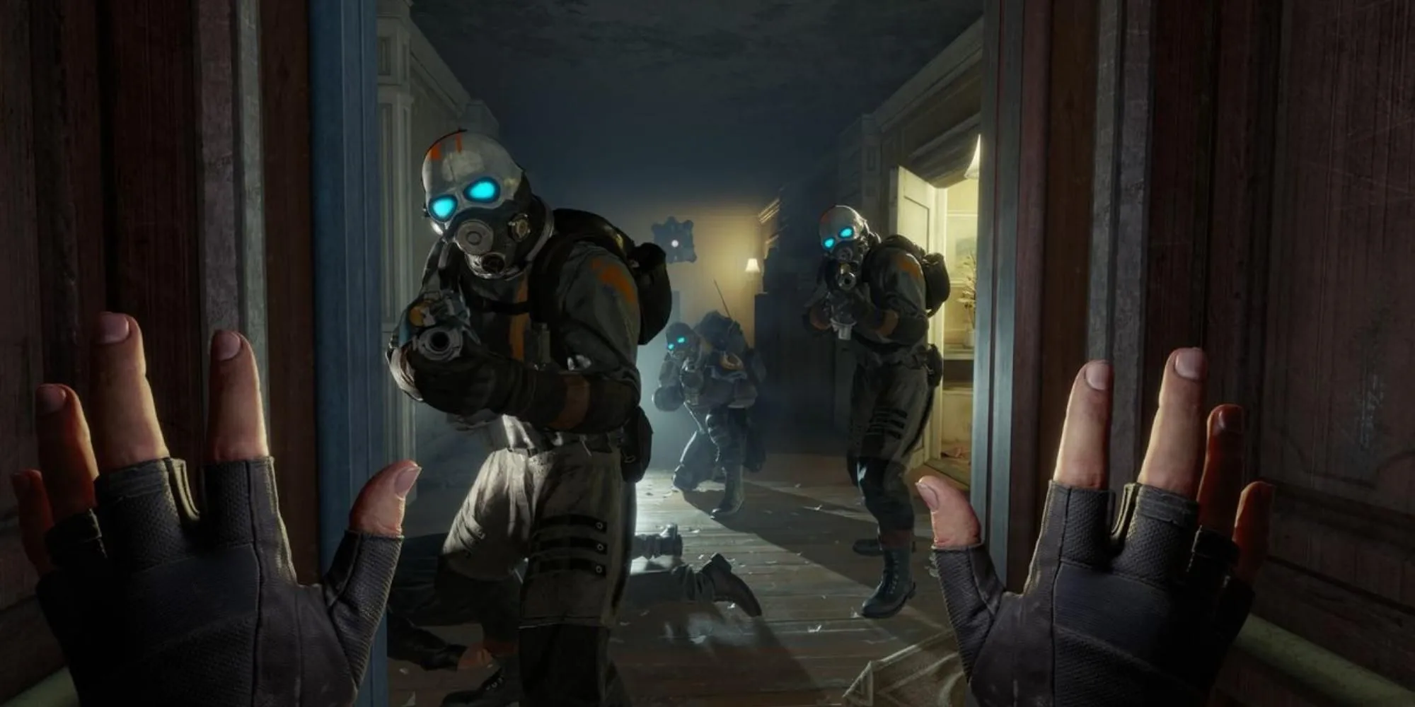 Alyx Vance chiến đấu trong môi trường đổ nát đầy chi tiết của Half-Life Alyx, minh chứng cho sức mạnh đồ họa và thiết kế game VR đỉnh cao.
