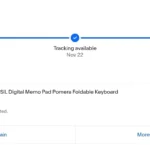 Ảnh chụp màn hình đơn hàng eBay thể hiện chi phí cao của máy đánh chữ kỹ thuật số Pomero DM30.