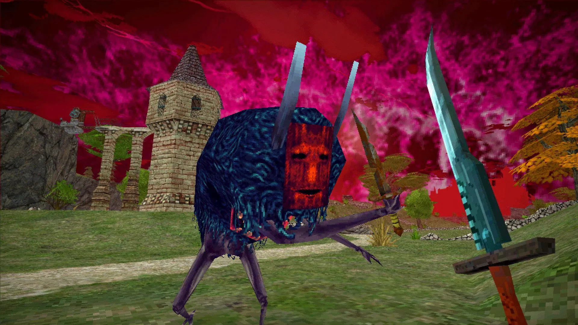 Ảnh chụp màn hình gameplay chính thức của Dread Delusion với đồ họa cổ điển lấy cảm hứng từ PS1