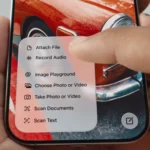 Ảnh chụp màn hình menu ngữ cảnh trên iOS 26 với thiết kế Liquid Glass, thể hiện giao diện người dùng mới.