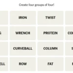 Bảng từ chưa sắp xếp của game Connections ngày 21 tháng 4, hiển thị 16 từ cần phân loại.