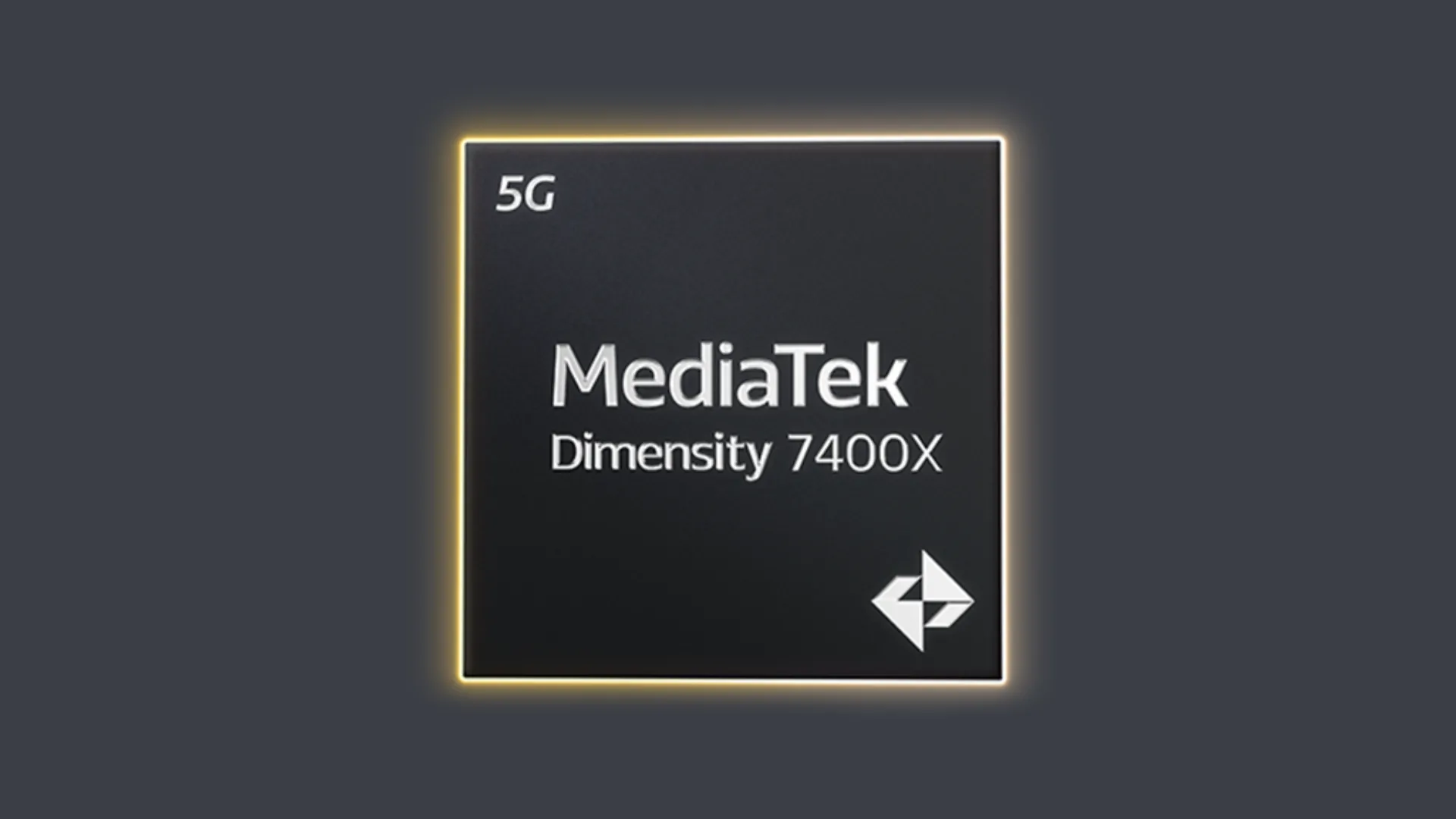 Biểu tượng (logo) chip xử lý MediaTek Dimensity 7400X màu xanh lá cây.