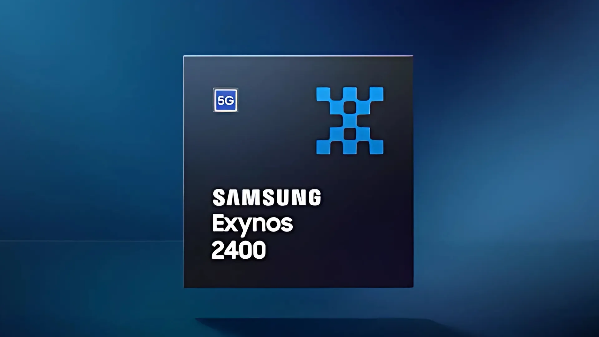 Biểu tượng (logo) chip xử lý Samsung Exynos 2400 trên nền đen.