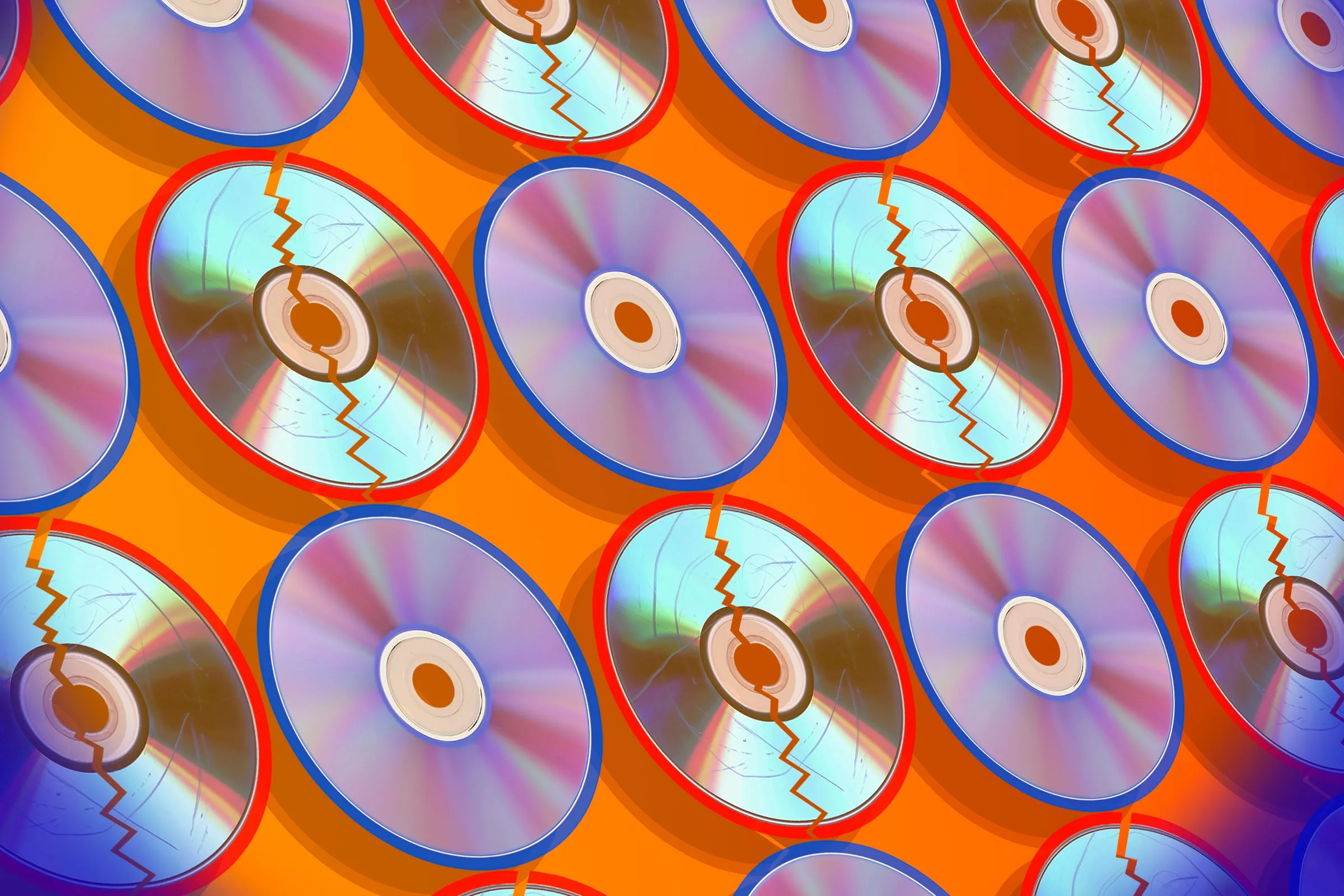 Bộ sưu tập DVD và Blu-ray, một số đĩa bị hư hỏng do hiện tượng mục đĩa (disc rot).