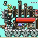 Bowser đuổi theo Mario trong game Super Mario Maker 2, hình ảnh minh họa cho thể loại game platformer kinh điển.