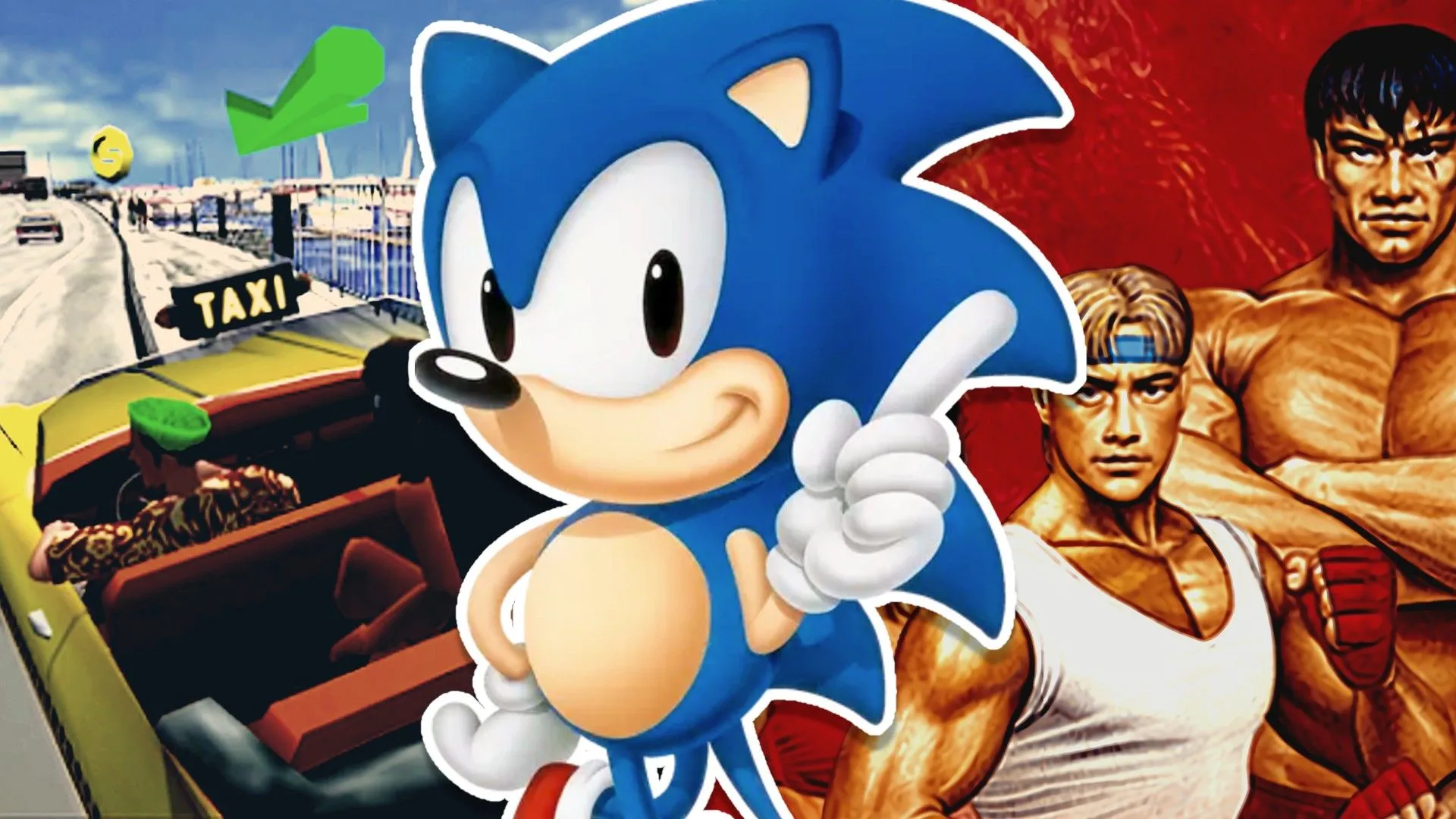 Các nhân vật kinh điển của SEGA như tài xế Crazy Taxi, Sonic và chiến binh Streets of Rage, gợi nhắc các tựa game di động sắp bị gỡ bỏ.