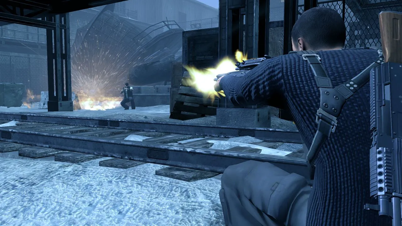 Cảnh đấu súng căng thẳng trong game Alpha Protocol, một ví dụ về tiềm năng chưa được khai thác của các tựa game RPG gián điệp.