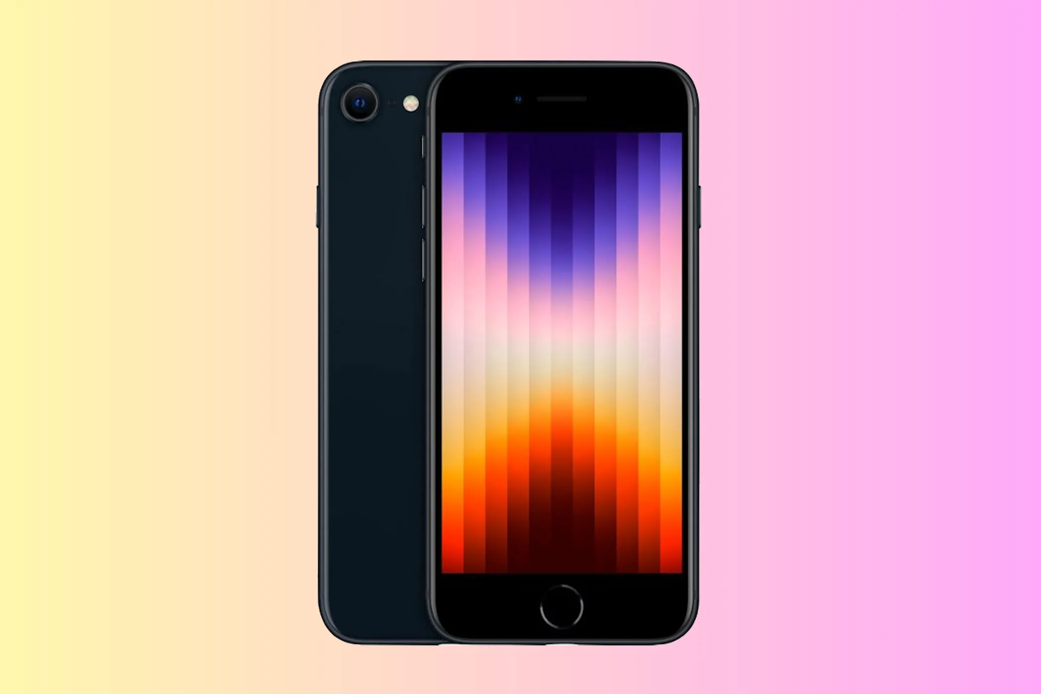 Điện thoại Apple iPhone SE thế hệ thứ 3 (2022) với màn hình LCD và nút Home vật lý, đối lập với công nghệ OLED của iPhone 16e.