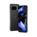 Điện thoại Google Pixel 9 màu Obsidian nổi bật trên nền trắng, trưng bày thiết kế cao cấp và hiện đại của dòng smartphone AI từ Google.