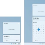 Đồng hồ lớn hiển thị giờ, phút, giây trong trung tâm thông báo của Windows 11, với tùy chọn bật/tắt trong phần cài đặt thời gian.