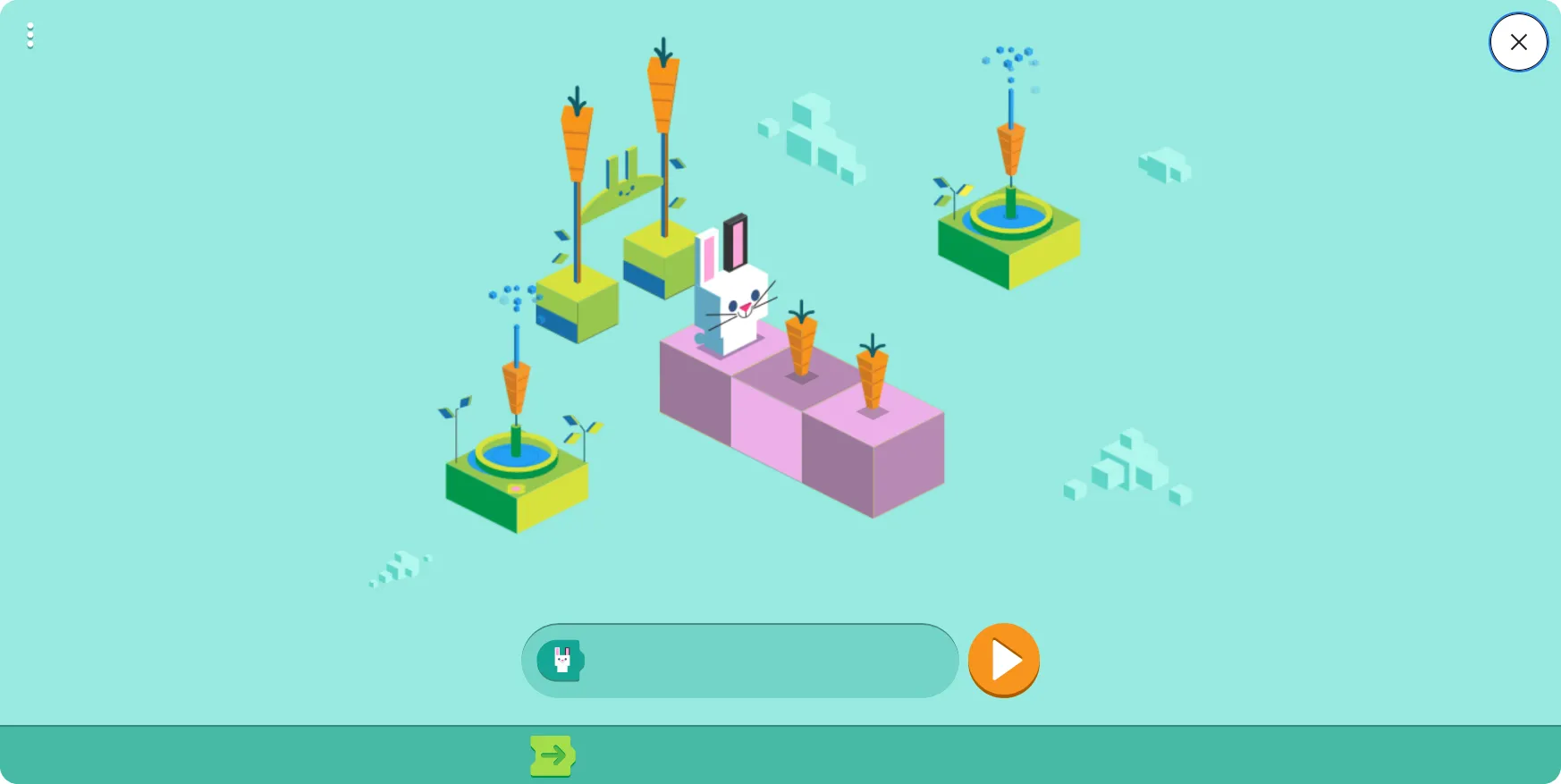 Doodle &quot;Coding for Carrots&quot; của Google minh họa trẻ em lập trình giúp chú thỏ thu thập cà rốt, giới thiệu về ngôn ngữ Logo.