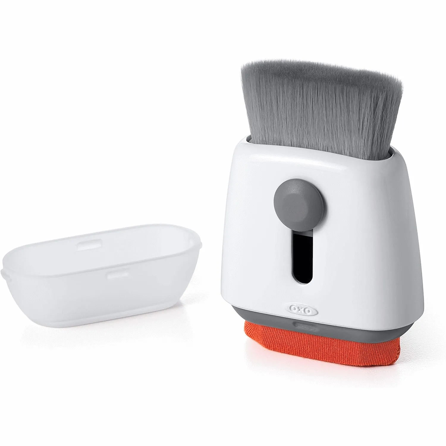 Dụng cụ vệ sinh đa năng OXO Good Grips Sweep &amp; Swipe màu đen, lý tưởng để loại bỏ bụi bẩn khỏi các khe hở thiết bị điện tử.