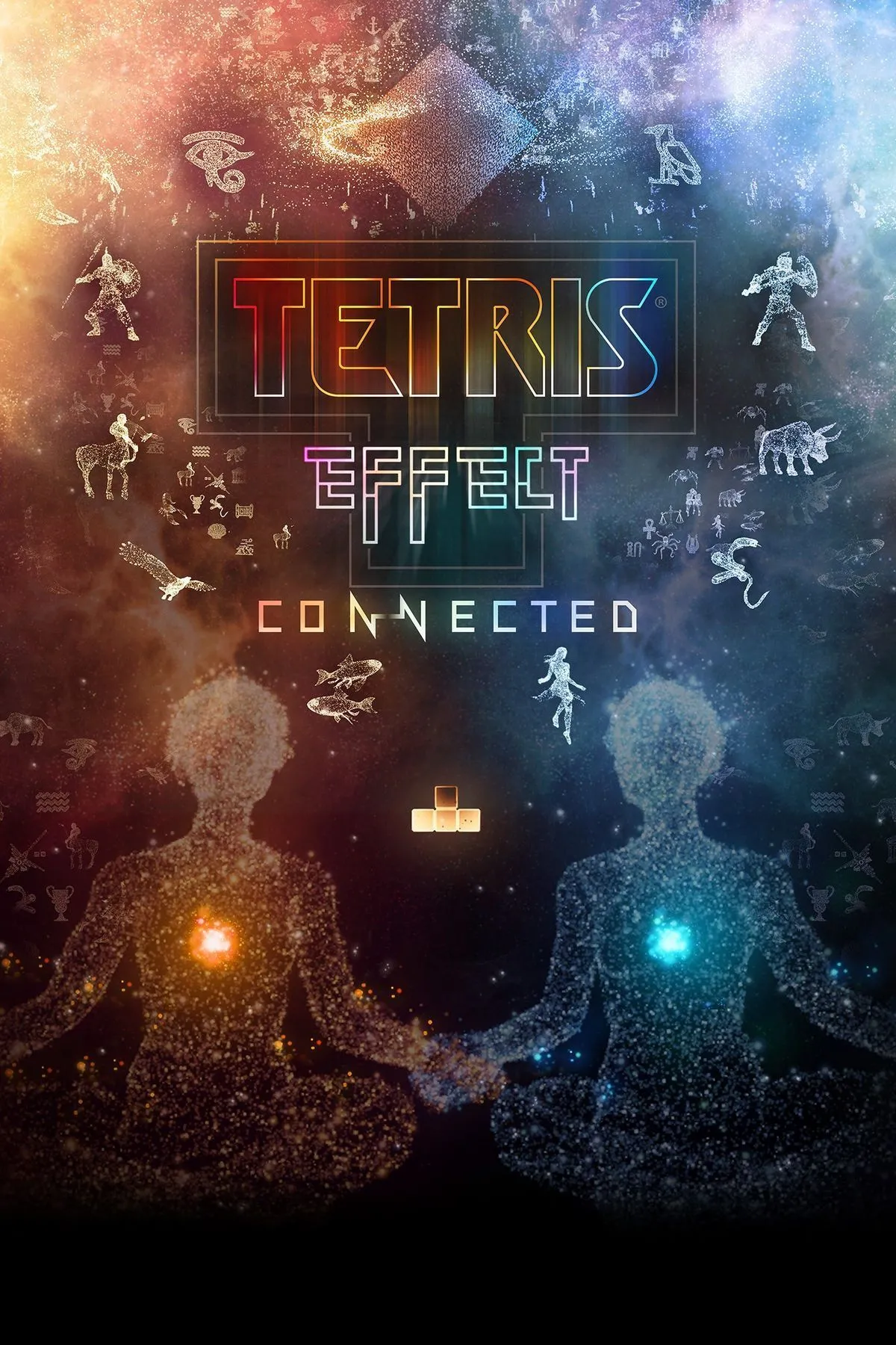 Giao diện chơi Tetris Effect: Connected trong VR, với hiệu ứng hình ảnh và âm thanh sống động tạo nên trải nghiệm giải trí siêu thực.
