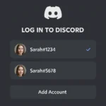 Giao diện Discord di động hiển thị khả năng quản lý nhiều tài khoản, tính năng cần thiết cho người dùng chuyên nghiệp và cá nhân muốn chuyển đổi tài khoản Discord nhanh chóng trên điện thoại.