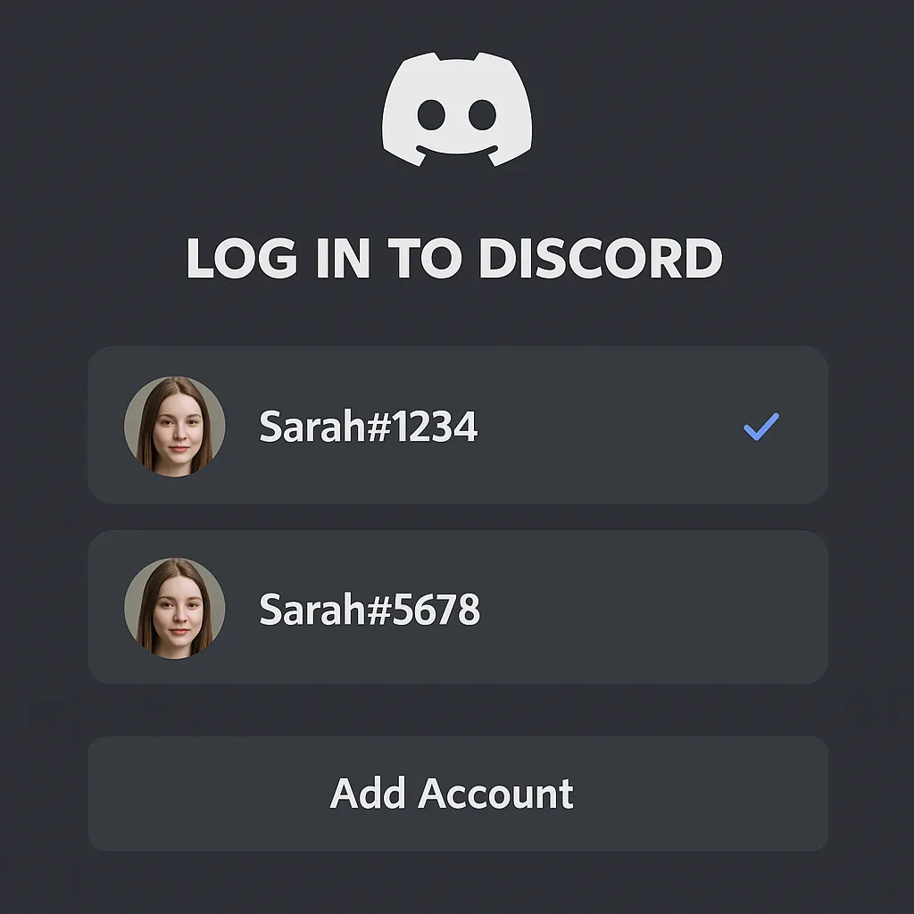 Giao diện Discord di động hiển thị khả năng quản lý nhiều tài khoản, tính năng cần thiết cho người dùng chuyên nghiệp và cá nhân muốn chuyển đổi tài khoản Discord nhanh chóng trên điện thoại.