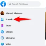 Giao diện Facebook trên máy tính hiển thị tùy chọn "Bạn bè" ở thanh điều hướng bên trái, giúp người dùng dễ dàng truy cập.