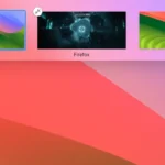 Giao diện Mission Control trên macOS hiển thị cửa sổ Firefox chạy video toàn màn hình, minh họa trải nghiệm người dùng liền mạch sau bản cập nhật Firefox 124.