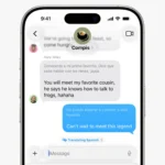 Giao diện tính năng Dịch Trực Tiếp trong ứng dụng Tin nhắn Apple trên iOS 26, hiển thị tin nhắn được dịch song ngữ.