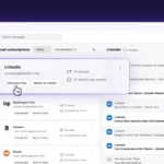 Giao diện tính năng Xem Bản tin mới của Proton Mail giúp người dùng quản lý email đăng ký và hủy nhận dễ dàng.