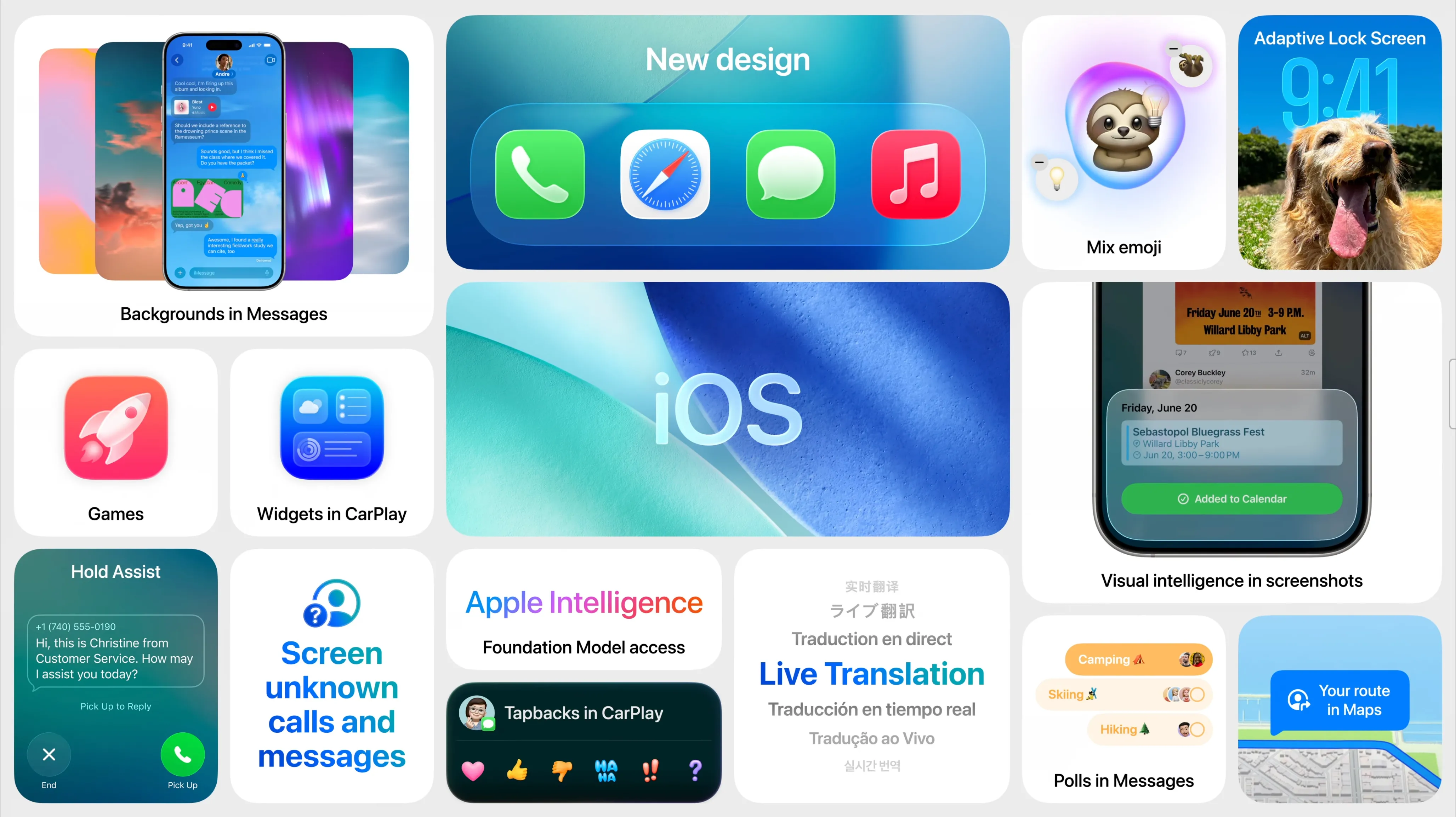Giao diện tổng quan hệ điều hành iOS 26 mới của Apple với ngôn ngữ thiết kế Liquid Glass.