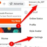 Giao diện trang chủ Reddit hiển thị biểu tượng hồ sơ người dùng để truy cập Cài đặt Người dùng.