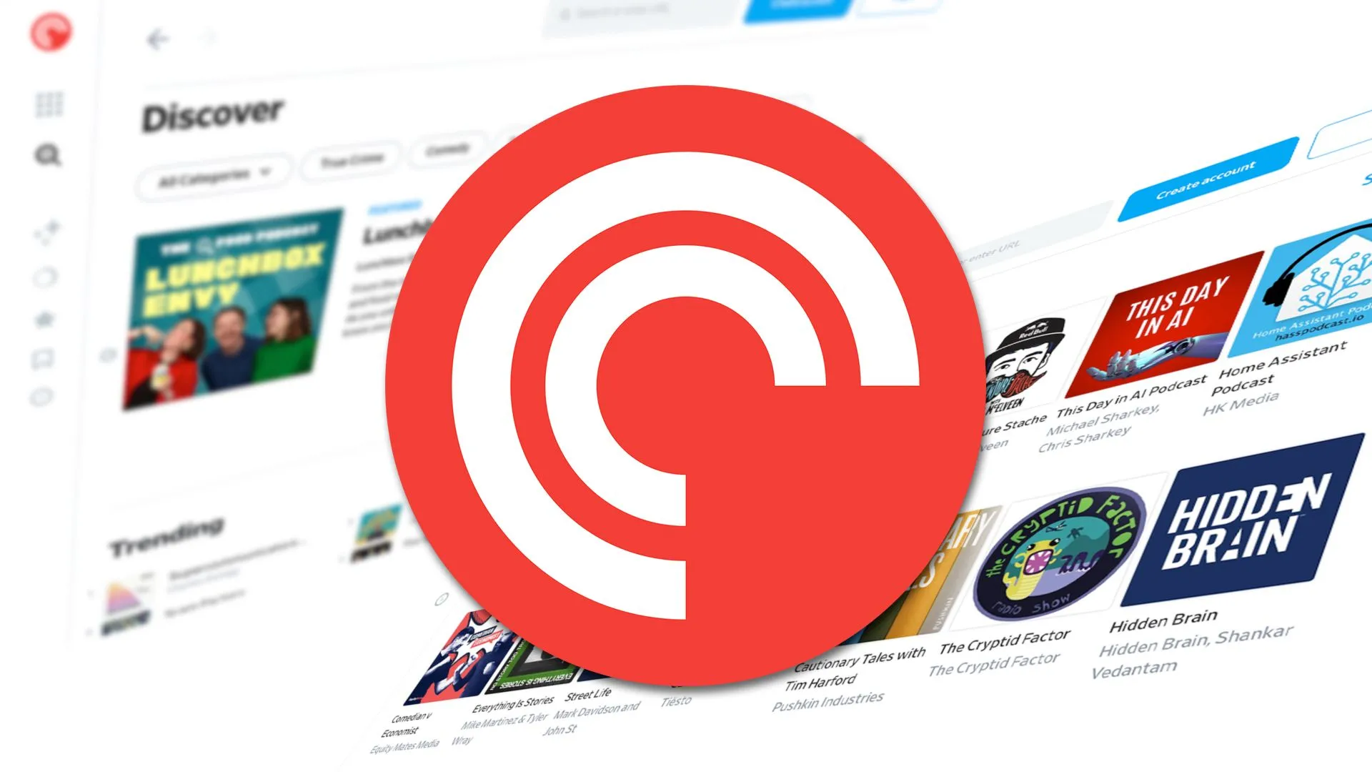 Giao diện trình phát web của Pocket Casts, nay đã miễn phí truy cập cho người dùng.