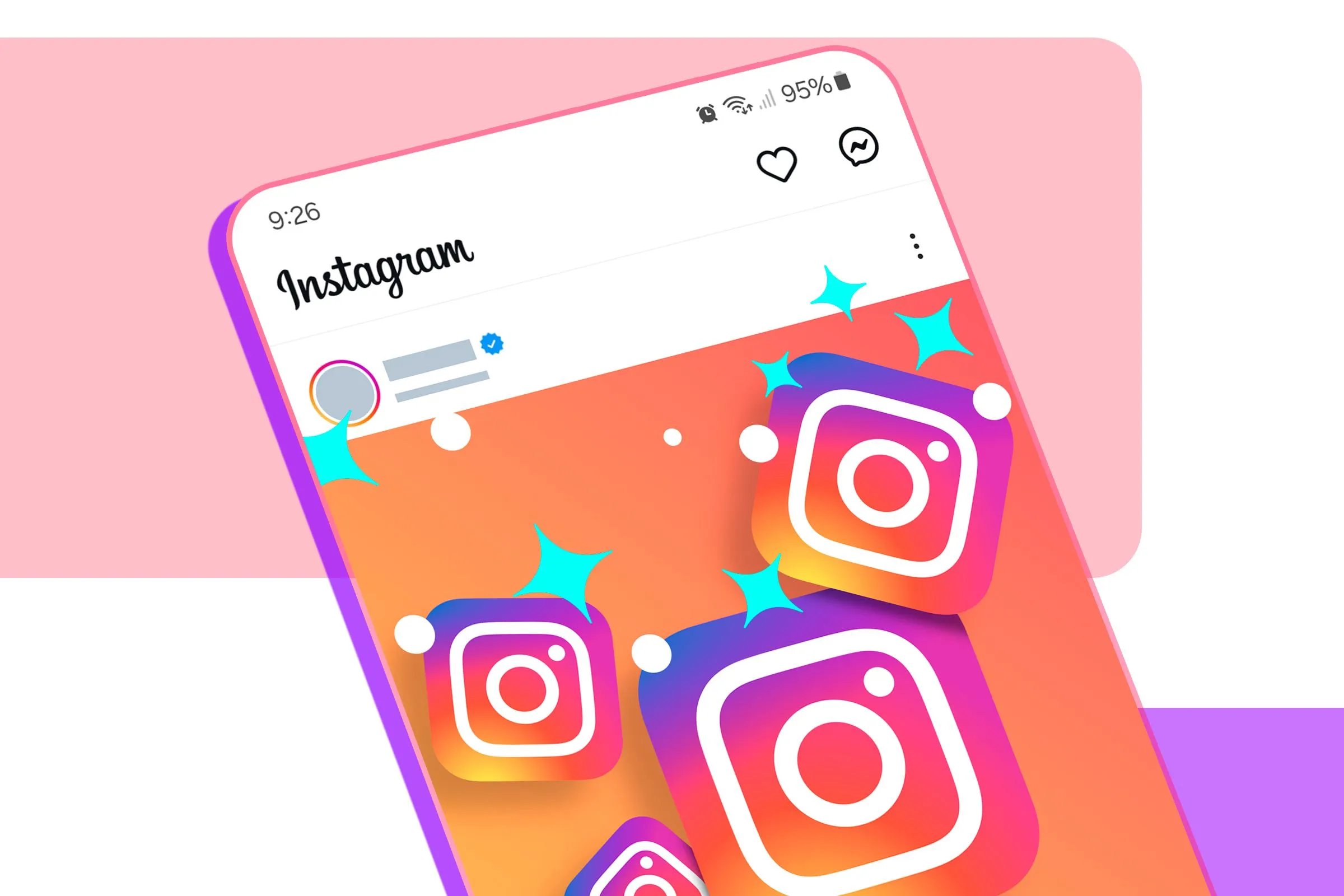 Giao diện ứng dụng Instagram với logo, minh họa việc cuộn lướt vô thức và sự phân tâm.