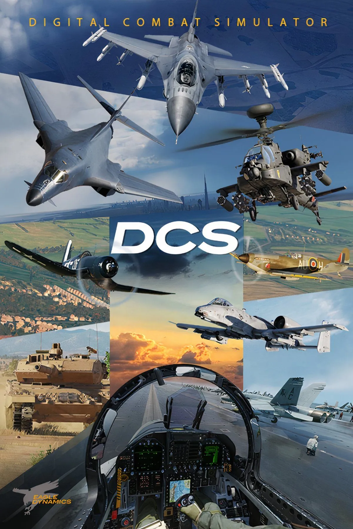 Góc nhìn buồng lái máy bay chiến đấu cực kỳ chi tiết trong DCS World, với hàng trăm nút bấm và màn hình hiển thị, minh họa độ chân thực cao của game mô phỏng bay quân sự.