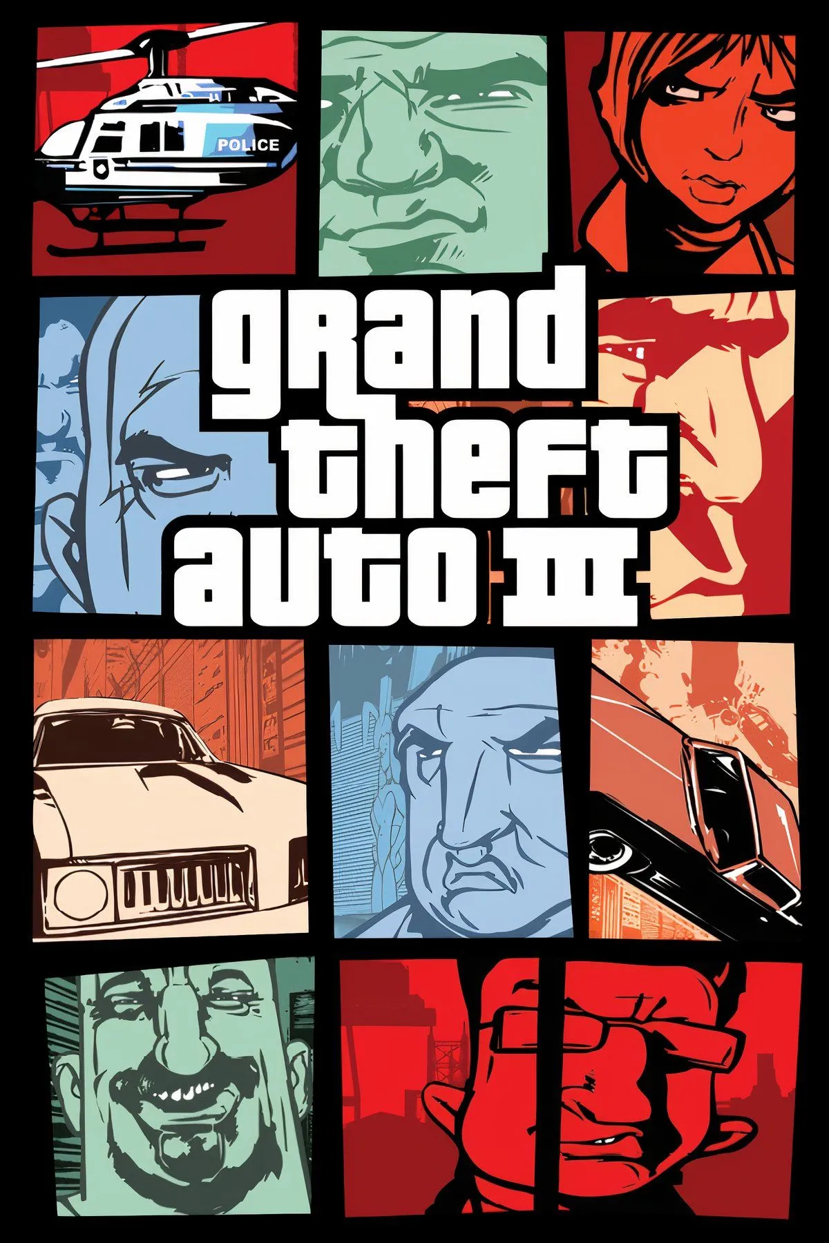 Grand Theft Auto III, game hành động phiêu lưu 3D thế giới mở, nhân vật chính đi lại trong thành phố Liberty City.
