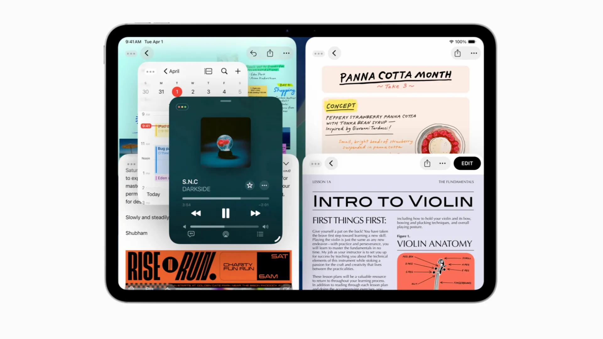 Hệ thống cửa sổ đa nhiệm mới trên iPadOS 26, cho phép người dùng thay đổi kích thước và sắp xếp nhiều ứng dụng.