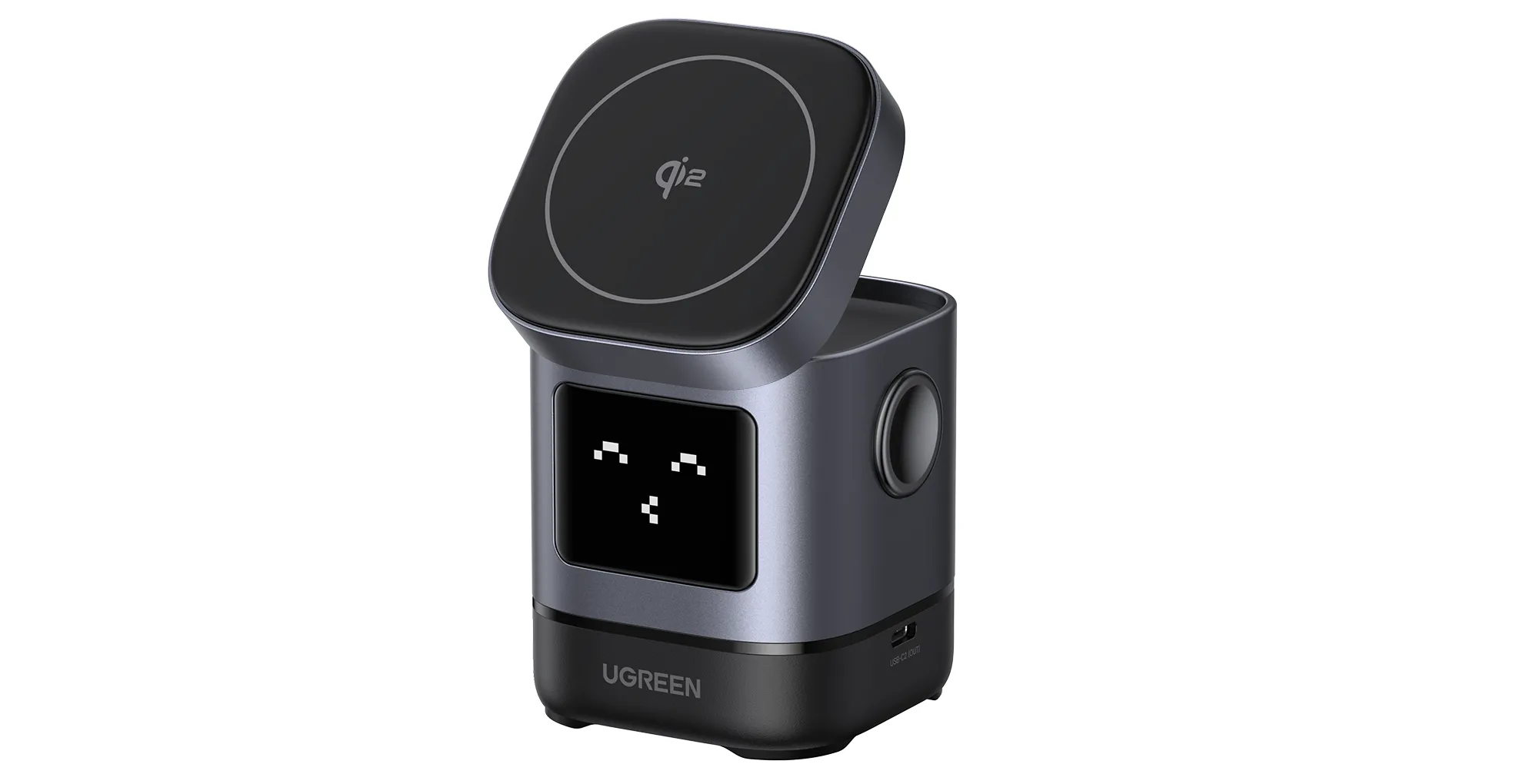 Hình ảnh bộ sạc không dây từ tính Ugreen Uno 15W, đại diện cho các giải pháp sạc không dây tiện lợi.