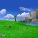 Hình ảnh Khu Vườn Chao trung lập yên bình trong game Sonic Adventure 2, nơi người chơi có thể thư giãn sau những màn chơi tốc độ.
