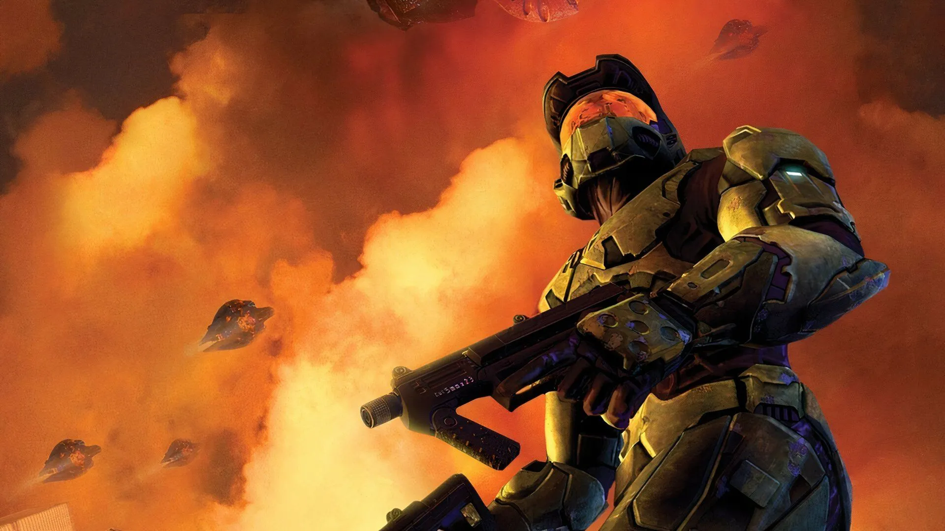 Hình ảnh Master Chief trong game Halo 2, biểu tượng của sự sáng tạo và chất lượng game truyền thống, tương phản với lo ngại về game do AI tạo ra.