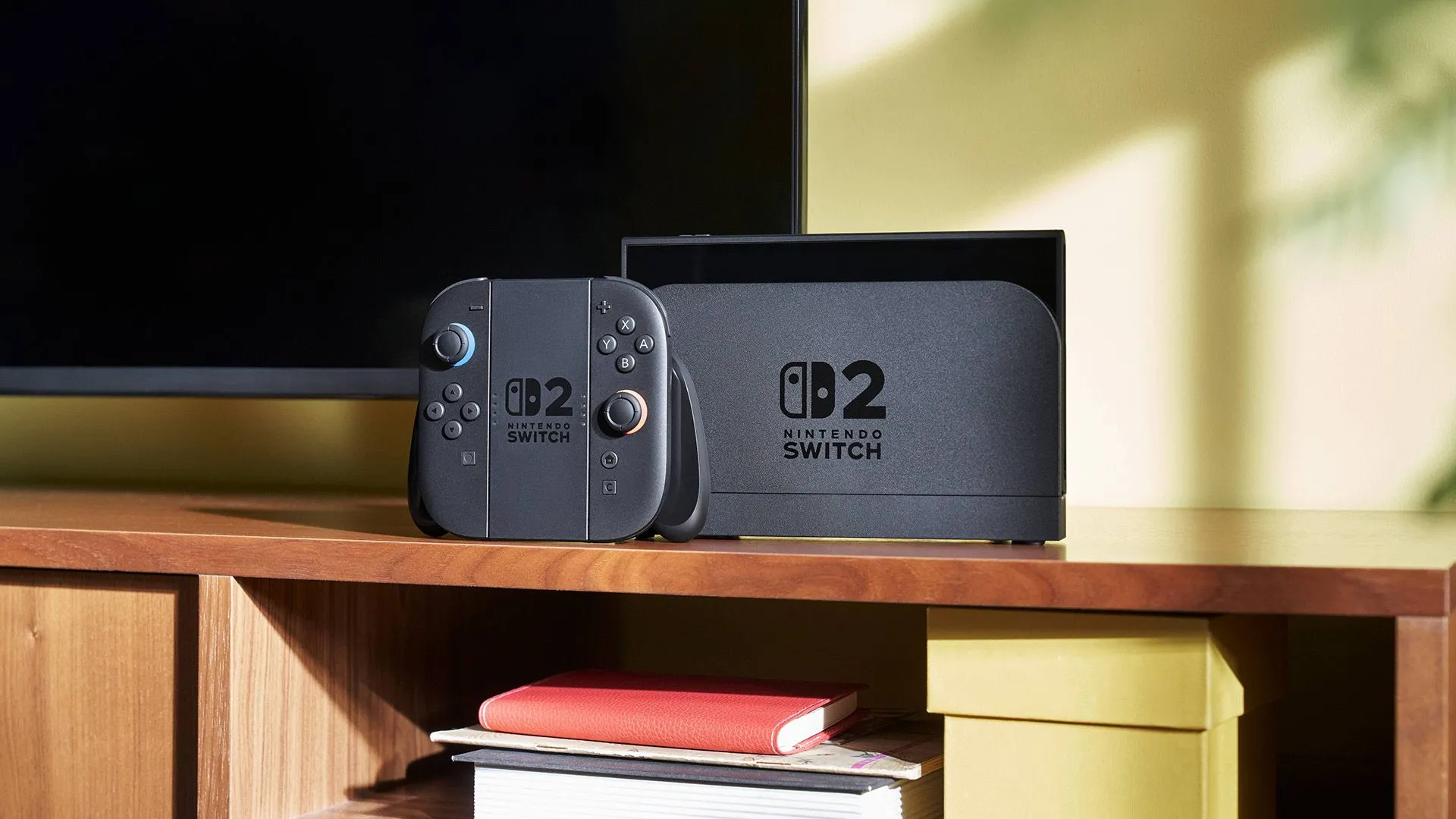 Hình ảnh máy chơi game Nintendo Switch 2 gắn trên dock kết nối với TV, liên quan đến chính sách cấm game đã qua sử dụng của Nintendo.