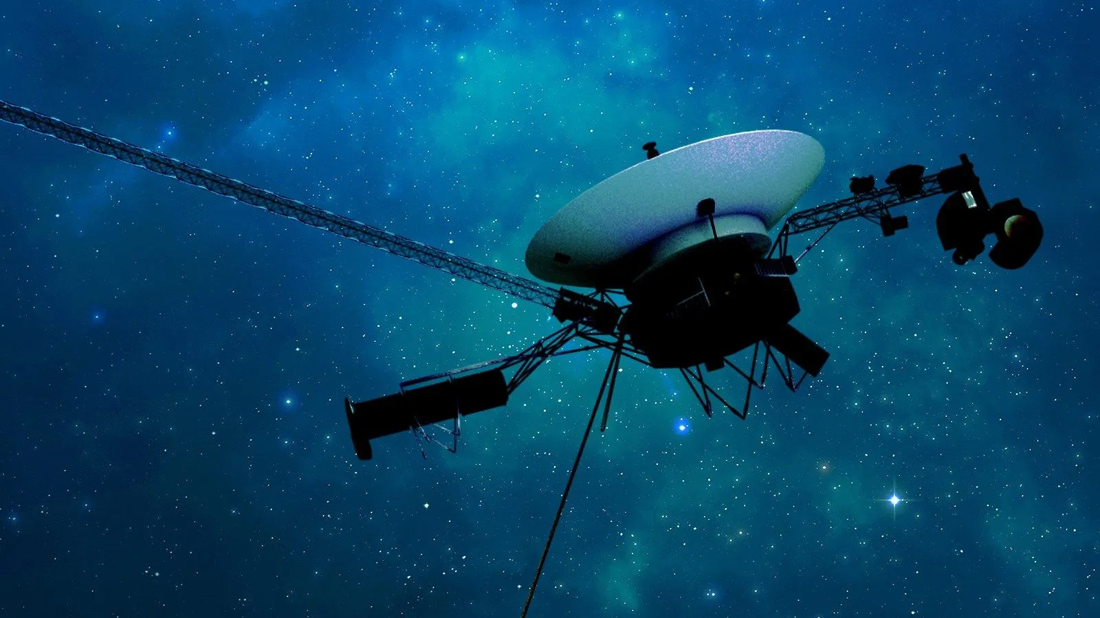 Hình ảnh minh họa tàu vũ trụ Voyager 1 của NASA lướt qua không gian liên sao, với các thiết bị khoa học được tắt để kéo dài hoạt động.