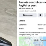 Hình ảnh quảng cáo trên Facebook Marketplace cảnh báo về việc giao hàng qua bưu điện