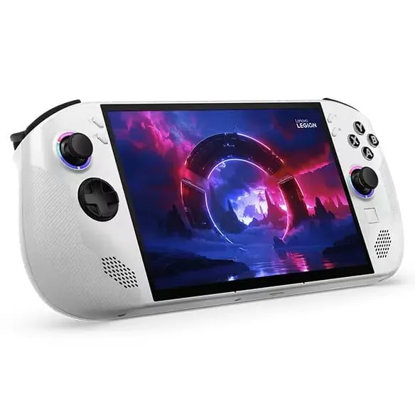 Hình ảnh tổng thể của máy chơi game cầm tay Lenovo Legion Go S, một lựa chọn phổ biến cho người dùng muốn trải nghiệm SteamOS.