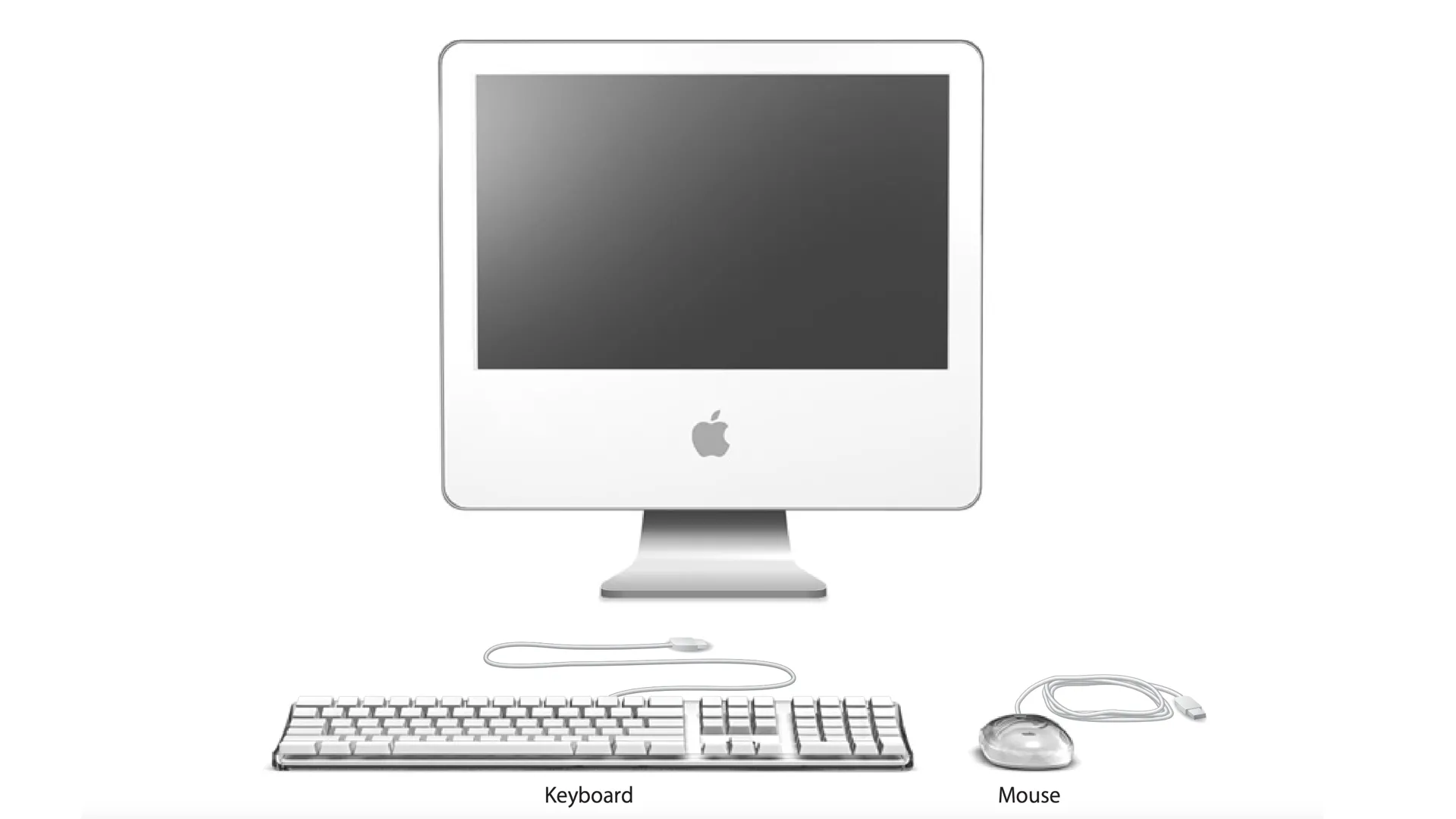 iMac G5 với thiết kế lấy cảm hứng từ iPod, tích hợp linh kiện phía sau màn hình.