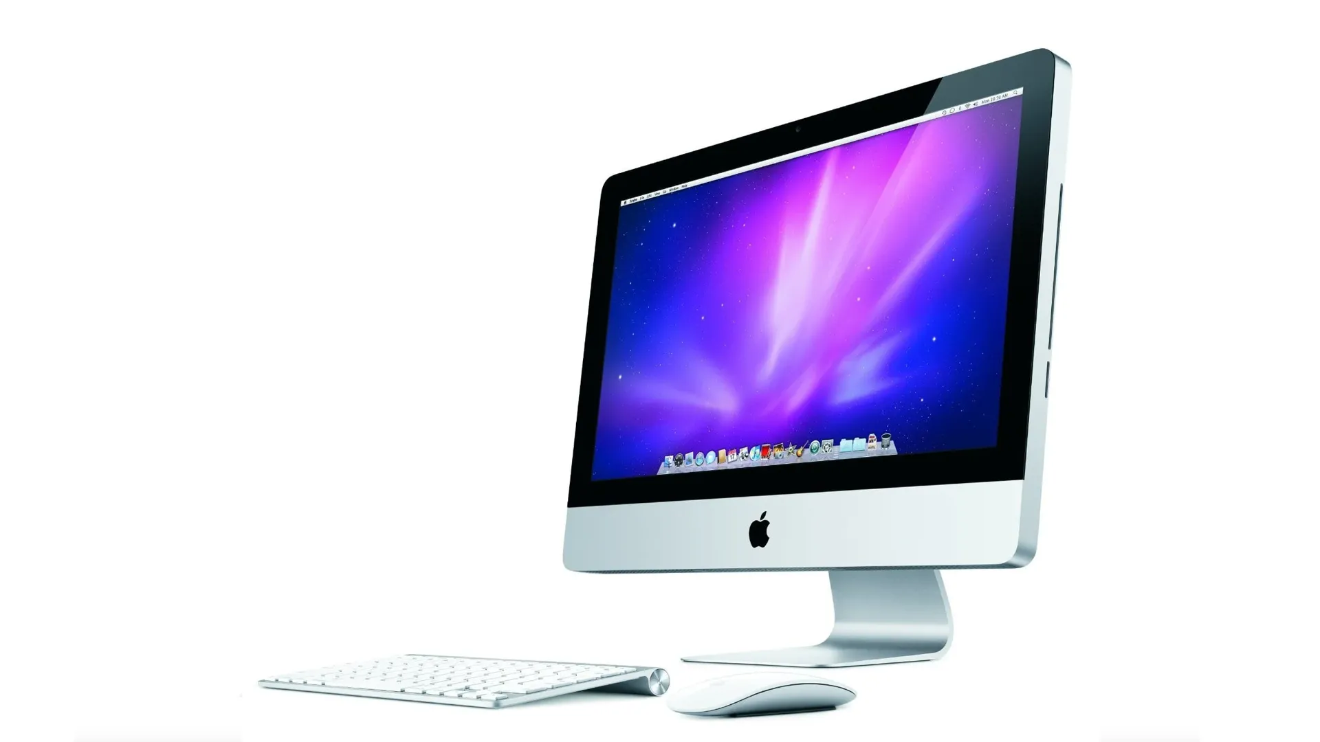 iMac vỏ nhôm đầu tiên, mặt trước kim loại và mặt sau bằng nhựa đen.