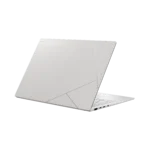 Laptop ASUS Zenbook S 14 2024 màu trắng Scandinavian, hiển thị rõ nét thiết kế mỏng nhẹ và sang trọng.