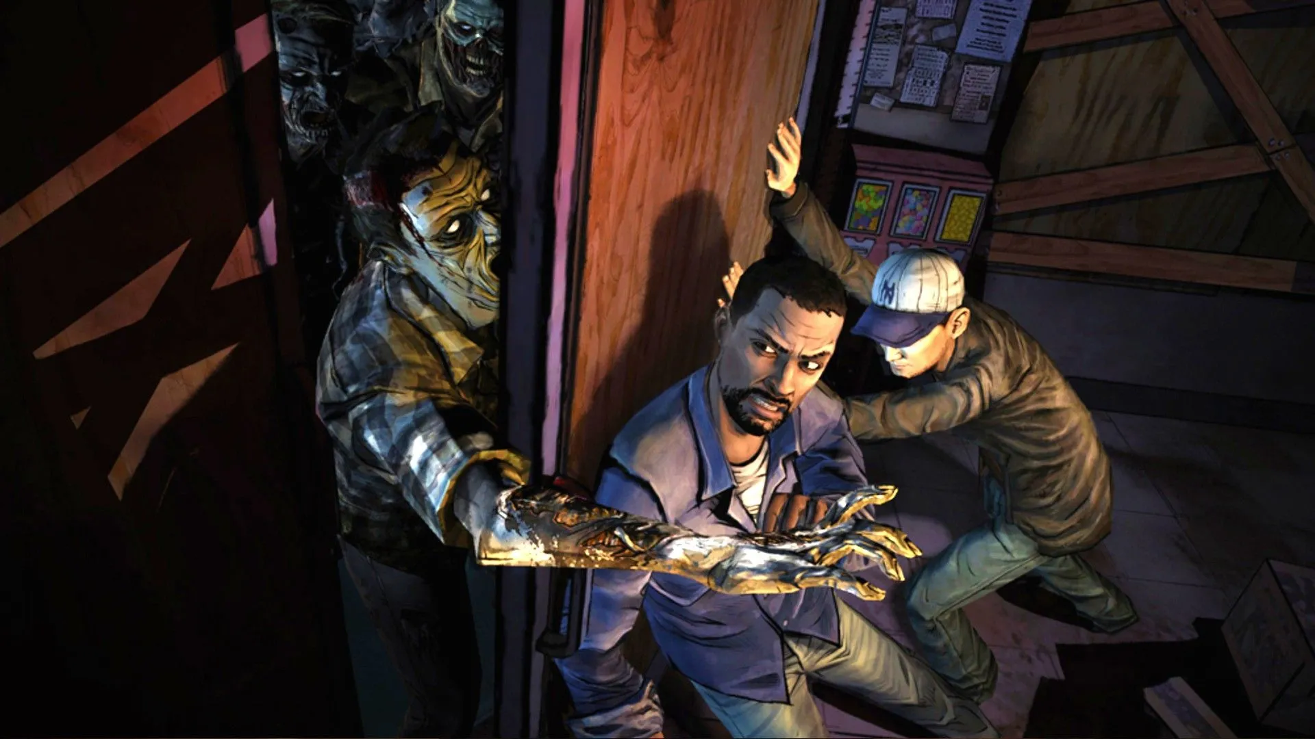 Lee Everet giữ cửa trong The Walking Dead của Telltale Games, biểu trưng cho những quyết định sinh tử mà người chơi phải đối mặt, nơi một sơ đồ dòng chảy có thể giúp khám phá mọi ngóc ngách của câu chuyện.