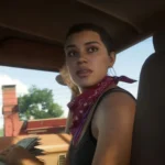 Lucia cầm tiền trong xe ô tô, một cảnh trong game Grand Theft Auto VI, minh họa sự thành công và tầm ảnh hưởng lớn của bom tấn game.