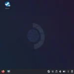 Màn hình chế độ Desktop của hệ điều hành SteamOS trên Steam Deck, hiển thị giao diện để cài đặt các ứng dụng và bản mod.