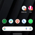 Màn hình chính Android hiển thị biểu tượng ứng dụng nhẹ của Midjourney và Udio, giúp truy cập nhanh chóng các công cụ AI yêu thích.