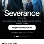 Màn hình ứng dụng Apple TV+ trên điện thoại Android, hiển thị giao diện xem phim trực quan.