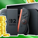 Máy chơi game Nintendo Switch đặt cạnh những đồng xu vàng, biểu tượng cho việc tăng giá game và chi phí đầu tư vào trải nghiệm giải trí số.