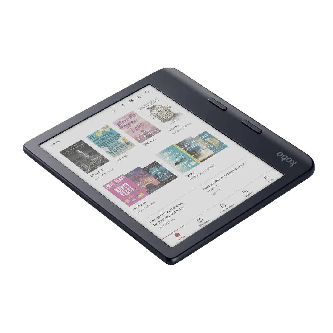 Máy đọc sách điện tử Kobo Libra Colour với màn hình màu, được nhiều người dùng lựa chọn thay thế Kindle