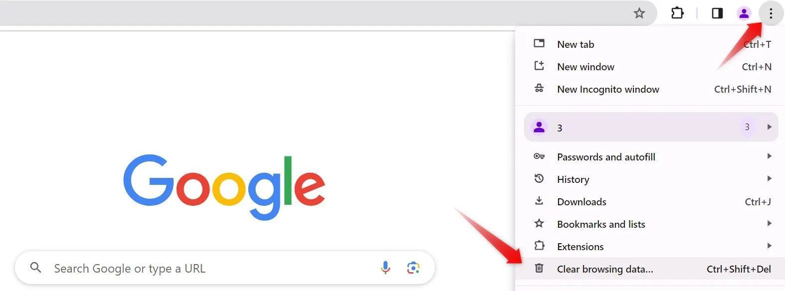 Mở cài đặt Google Chrome để xóa bộ nhớ cache và cookie giúp khắc phục lỗi hiển thị ảnh