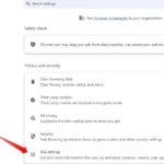 Mở cài đặt trang web (Site Settings) trong Google Chrome để cấu hình hiển thị nội dung